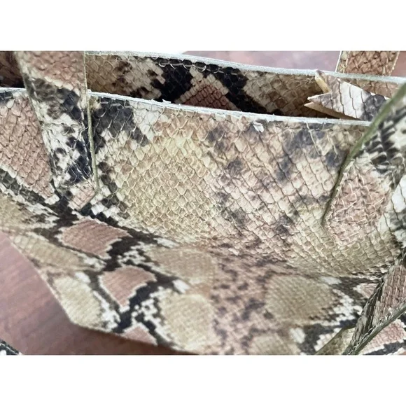 NWT Madewell Snakeskin The Zip-Top TransportLeather Crossbody Purse Bag​​​​​